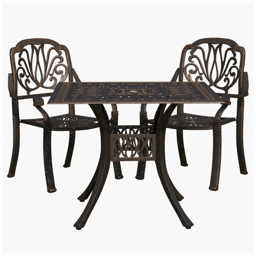 vidaXL 3 Piece Bistro Set Cast Aluminium Bronze vidaXL