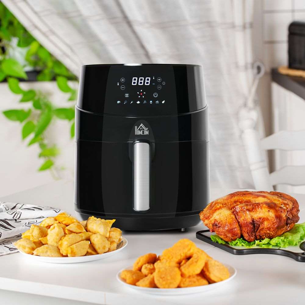 Air Fryer 1500W 4.5L with Digital Display Timer for Low Fat Cooking HOMCOM