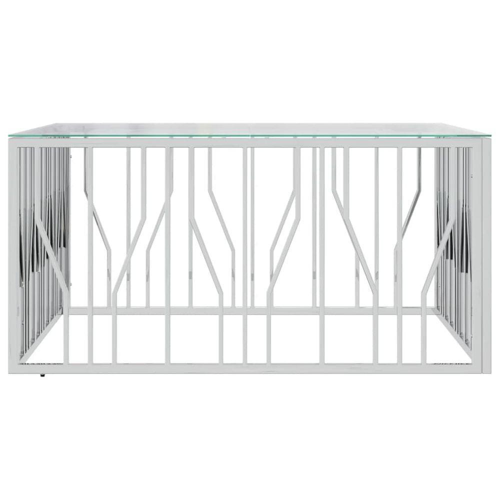 vidaXL Coffee Table 100x100x50 cm Stainless Steel and Glass vidaXL