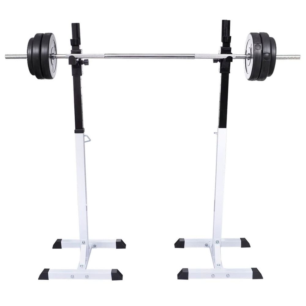 Barbell Squat Rack with Barbell and Dumbbell Set 60.5 kg vidaXL