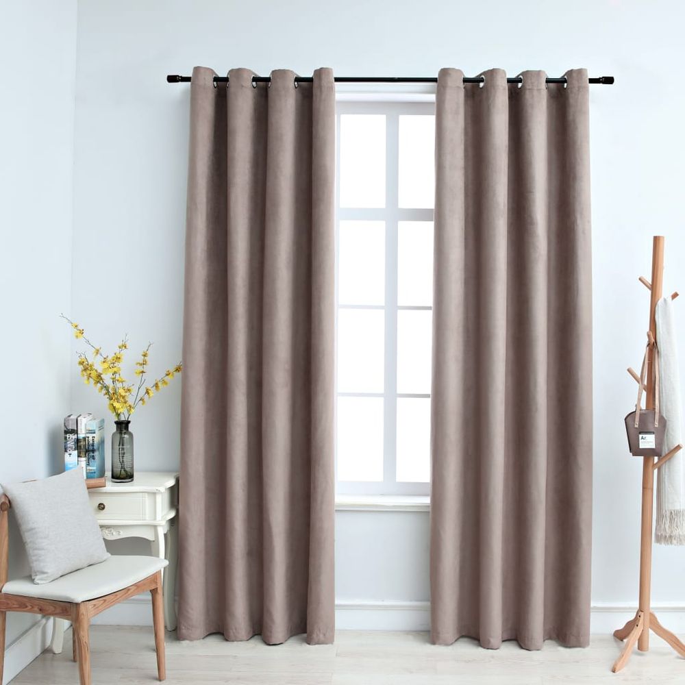 vidaXL Blackout Curtains with Metal Rings 2 pcs Anthracite 140x175 cm vidaXL