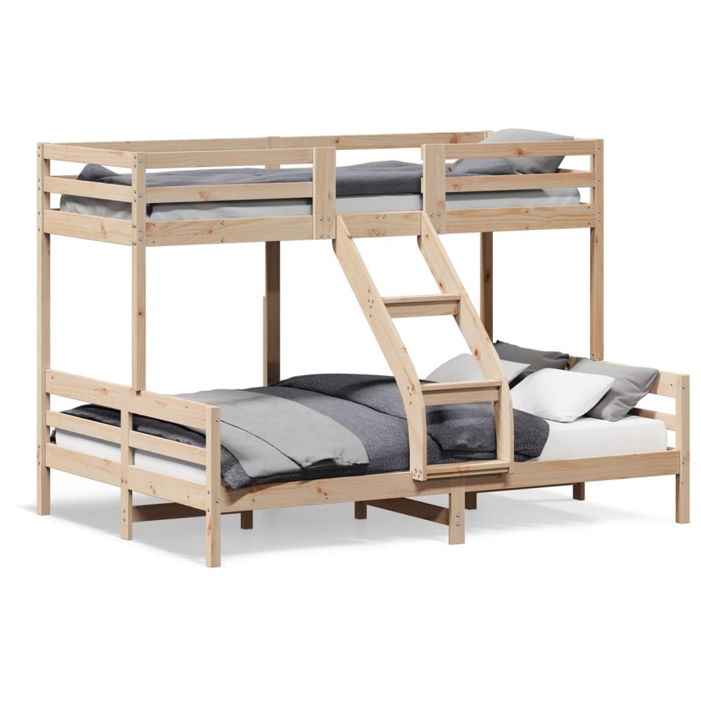 vidaXL Bunk Bed 90x200/140x200 cm Solid Wood Pine brown vidaXL