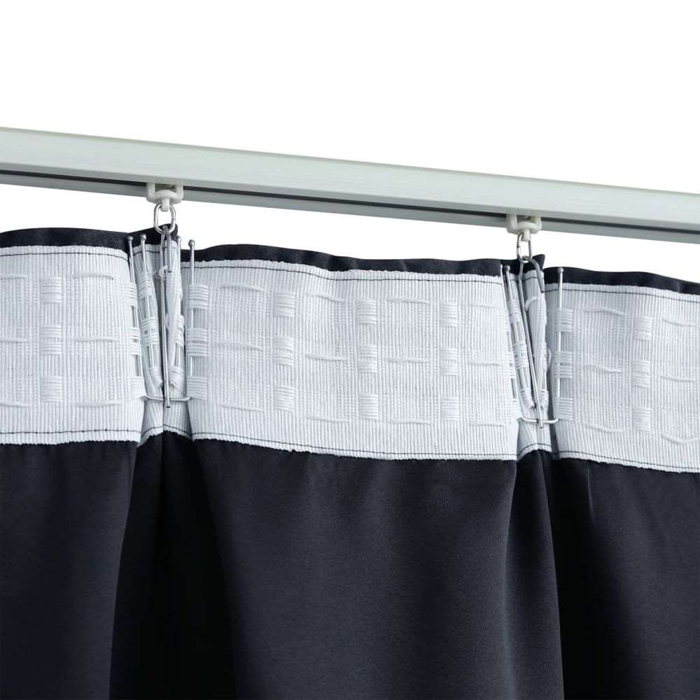 vidaXL Blackout Curtains with Hooks 2 pcs Anthracite 140x175 cm vidaXL