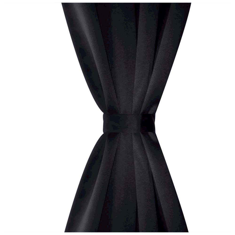 vidaXL Blackout Curtains 2 pcs with Metal Eyelets 135x175 cm Black vidaXL