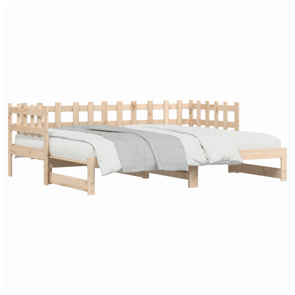 vidaXL Pull-out Day Bed 2x(80x200) cm Solid Wood Pine vidaXL