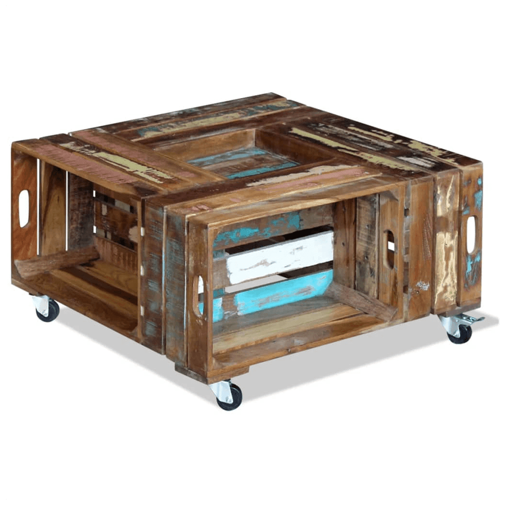 vidaXL Coffee Table Solid Reclaimed Wood 70x70x35 cm vidaXL