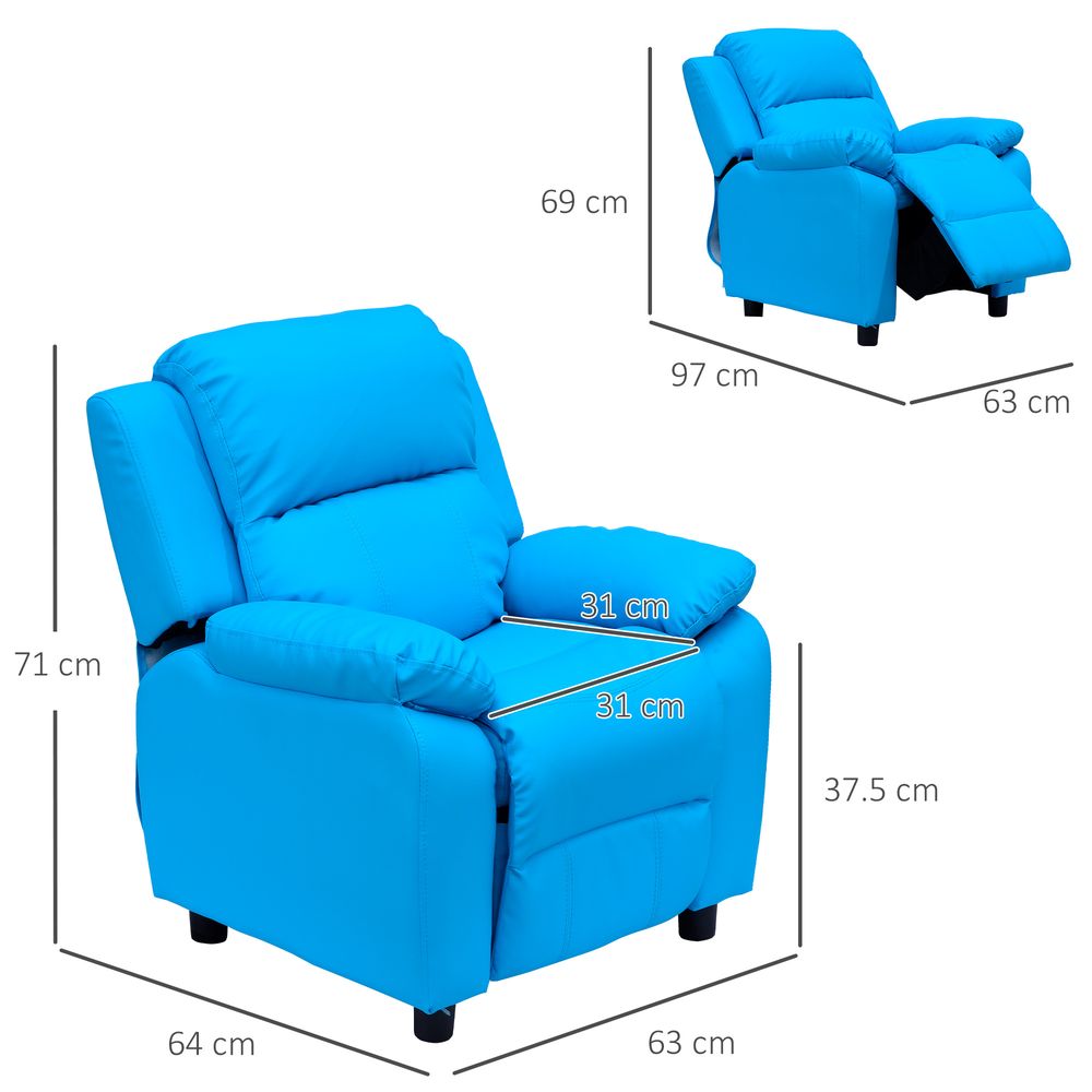 Kids Recliner Armchair Game Chair Sofa Children Seat In PU Leather HOMCOM