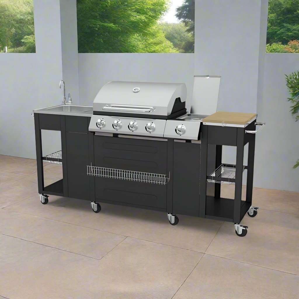 Outdoor Kitchen Barbecue Montana 4 Burners vidaXL