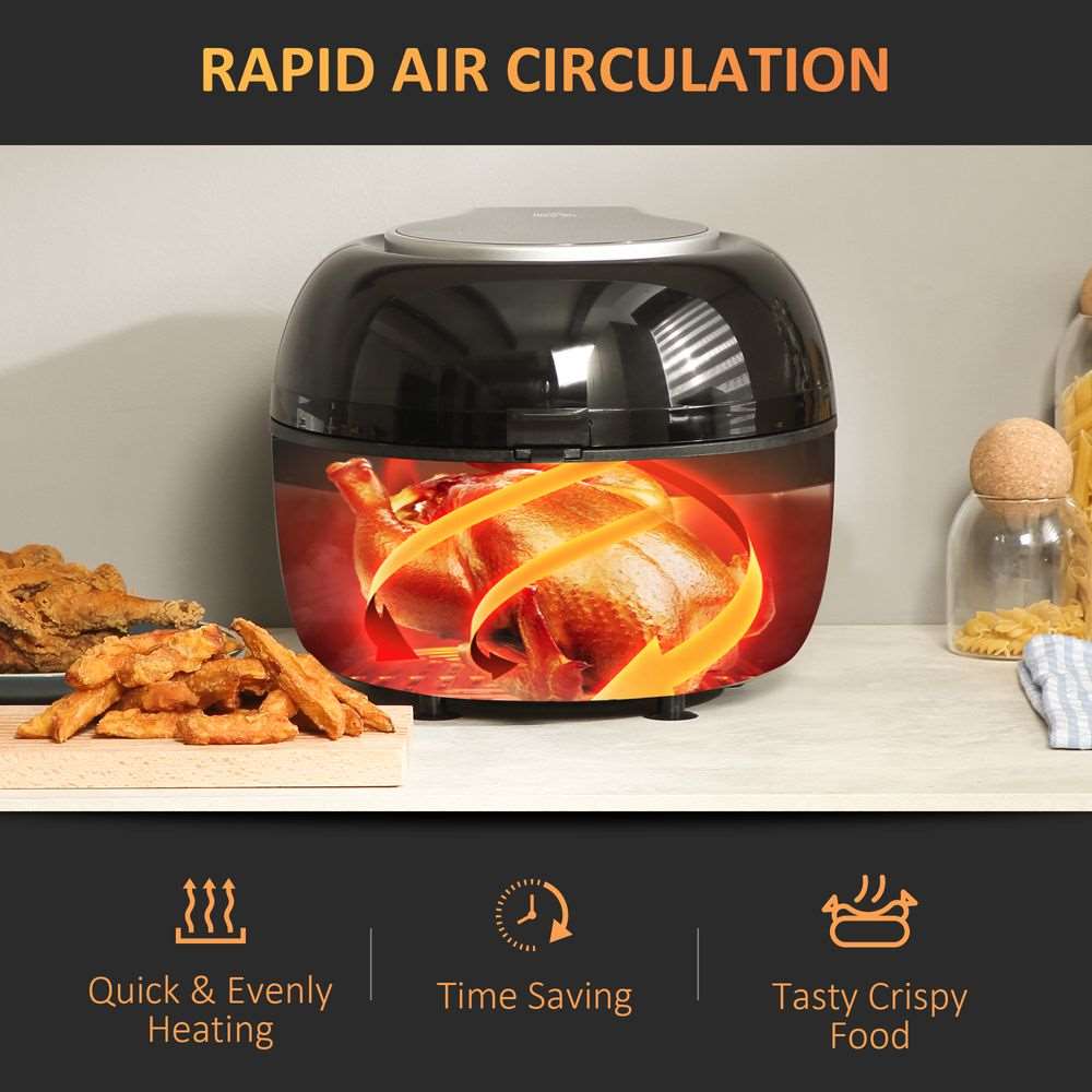 7L Digital Air Fryer w/ Dehydrate 7 Presets Rapid Air Circulation 1500W HOMCOM