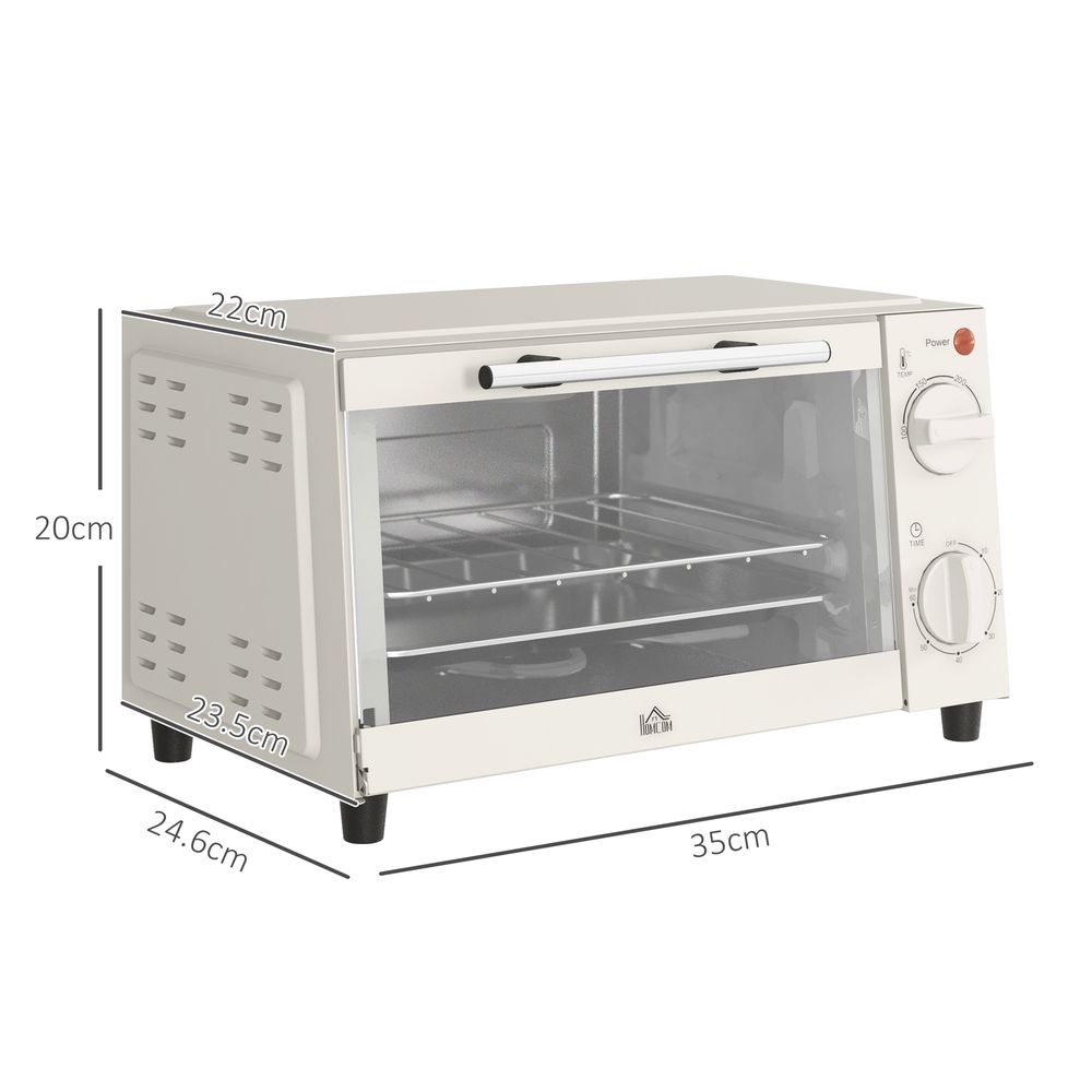 HOMCOM Mini Oven 9L Countertop Electric Grill with Temp Timer Control 750W HOMCOM