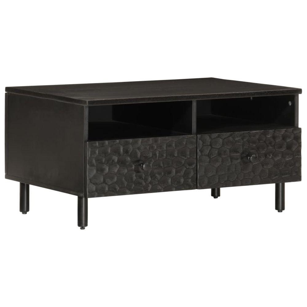 vidaXL Coffee Table Black 80x54x40 cm Solid Wood Mango vidaXL