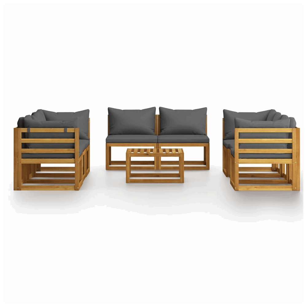 vidaXL 9 Piece Garden Lounge Set with Cushions Solid Wood Acacia vidaXL