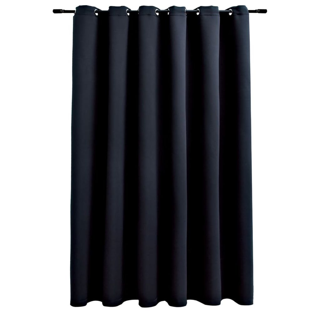 vidaXL Blackout Curtain with Metal Rings Black 290x245 cm vidaXL