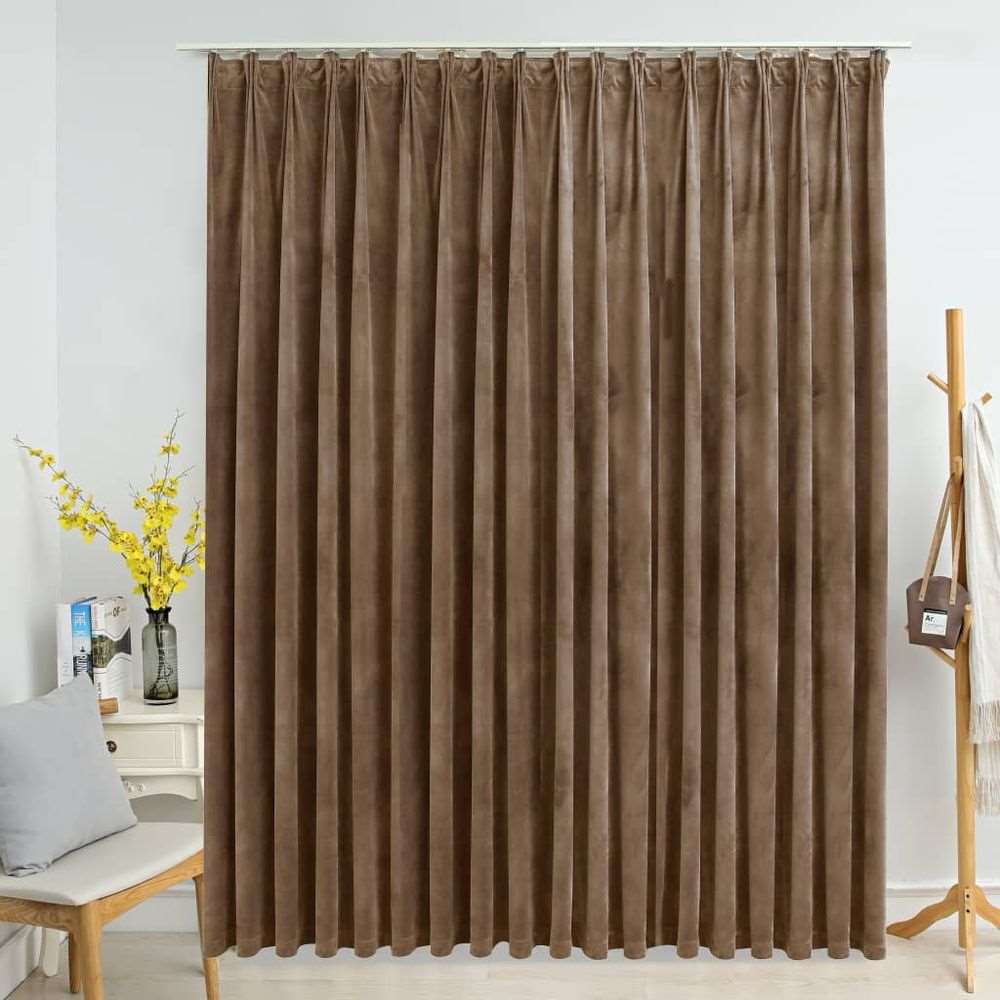 vidaXL Blackout Curtain with Hooks Velvet Black 290x245 cm vidaXL