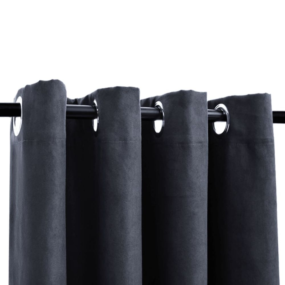 vidaXL Blackout Curtains with Metal Rings 2 pcs Anthracite 140x175 cm vidaXL