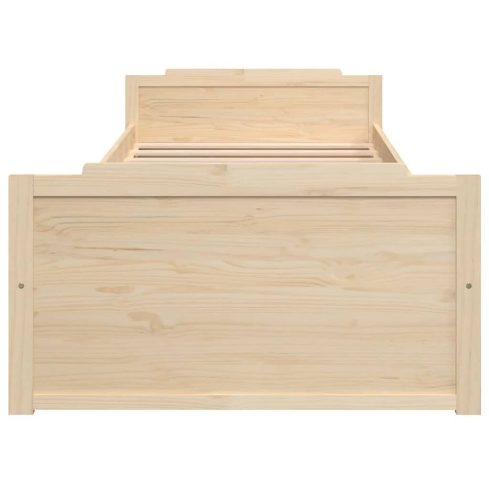 vidaXL Bed Frame with Drawers Solid Wood Pine 90x200 cm vidaXL