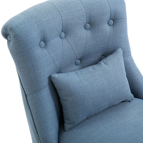 Fabric Single Sofa Dining Chair Upholstered W/ Pillow Solid Wood Leg Living Room HOMCOM