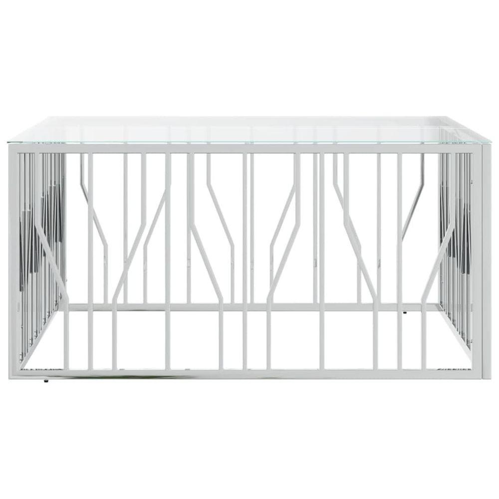 vidaXL Coffee Table 100x100x50 cm Stainless Steel and Glass vidaXL