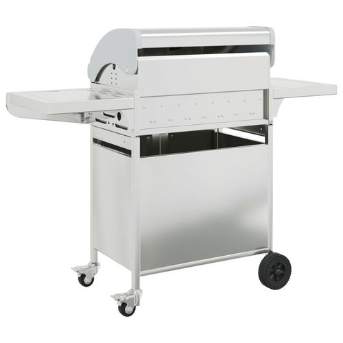 vidaXL Gas BBQ Grill with 5 Burners Silver Stainless Steel vidaXL