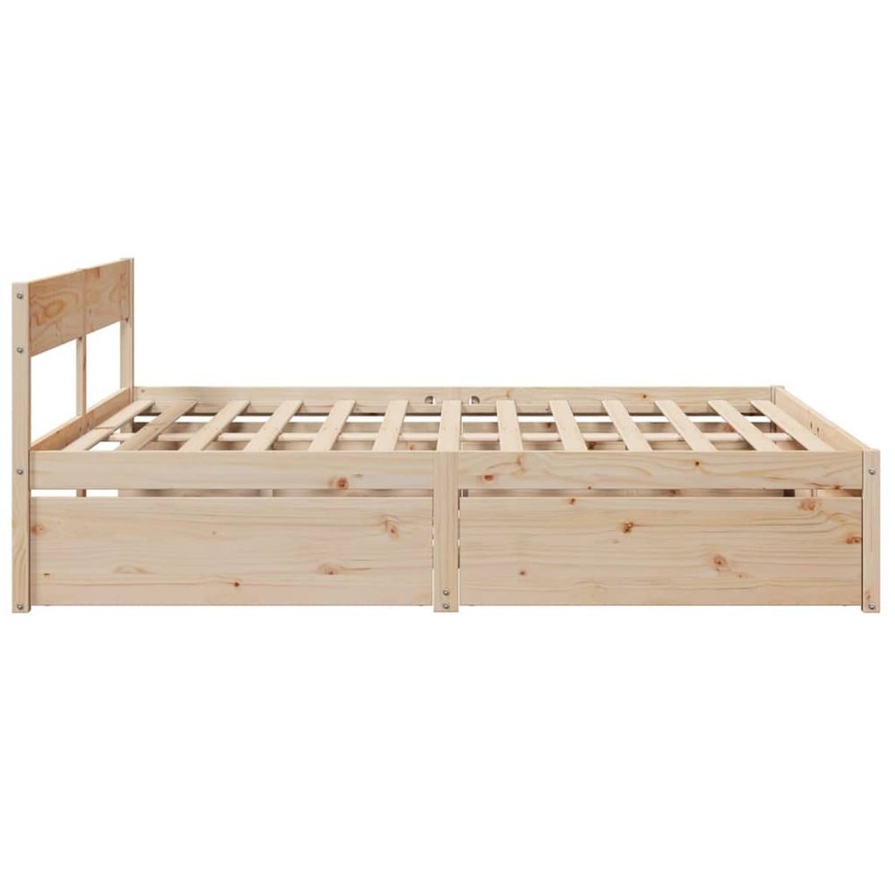 vidaXL Bed Frame with Drawers 180x200 cm Super King Solid Wood Pine vidaXL