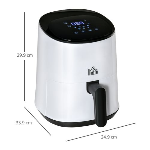 Digital Air Fryer, 1300W 2.5L Rapid Air Circulation, Timer and Nonstick White HOMCOM