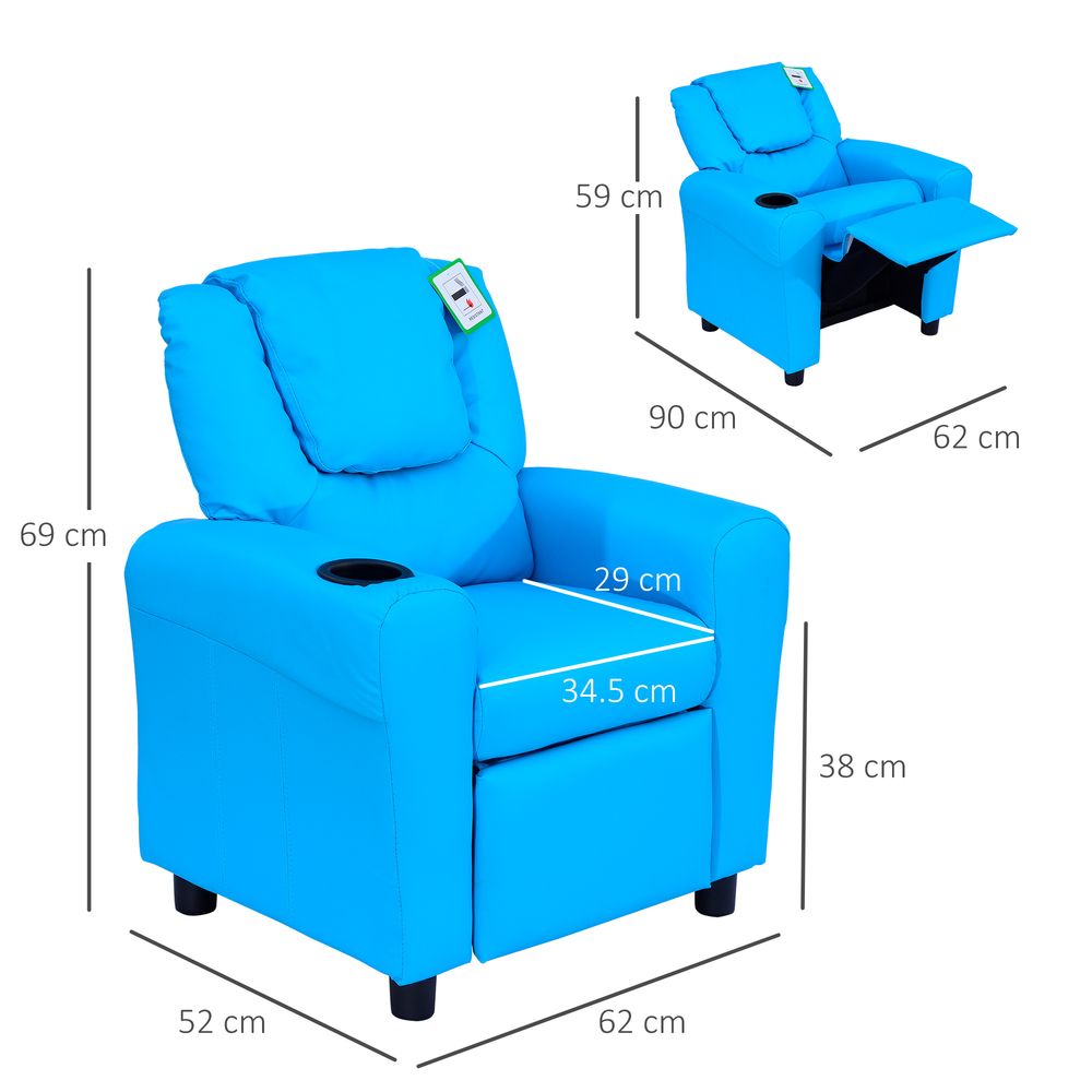 Kids Recliner Armchair Games Chair Children Seat Girls Boys Sofa HOMCOM Unbranded