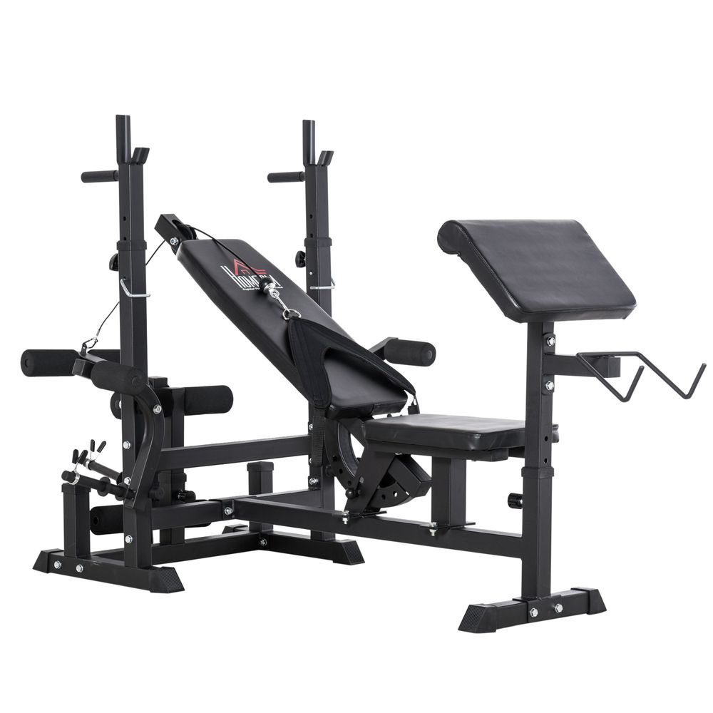 Multi-Exercise Full-Body Weight Bench with Bench Press & Leg Extension HOMCOM Unbranded