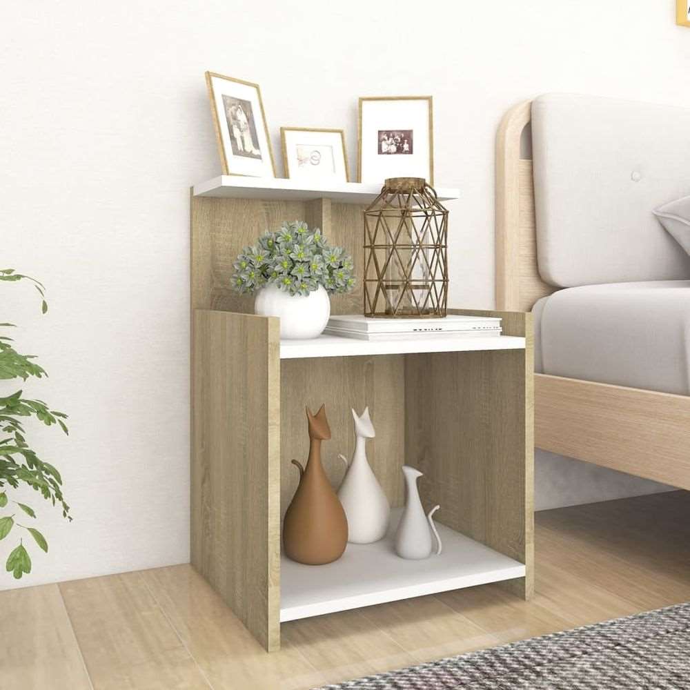 vidaXL Bed Cabinet White 40x35x60 cm Engineered Wood vidaXL