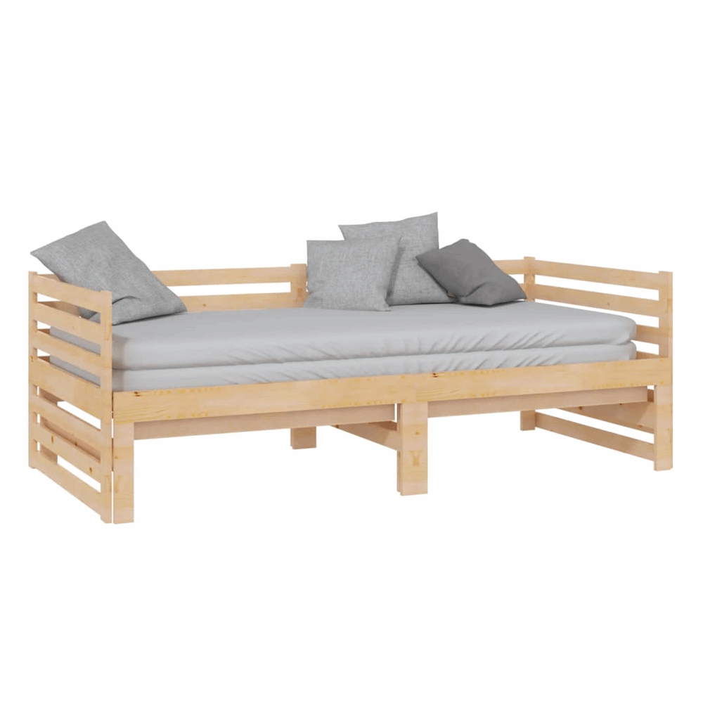 vidaXL Pull-out Day Bed Solid Pinewood 2x(90x200) cm vidaXL