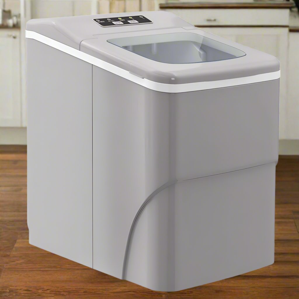 HOMCOM Ice Maker 12kg/24H Production with Scoop Basket for Home Office Silver HOMCOM