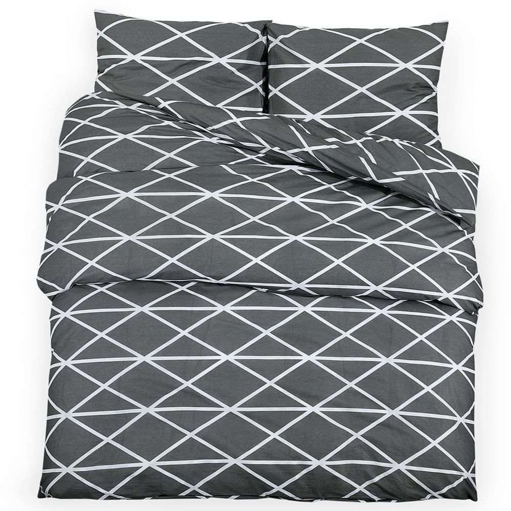 Duvet Cover Set Grey 140x200 cm Cotton vidaXL