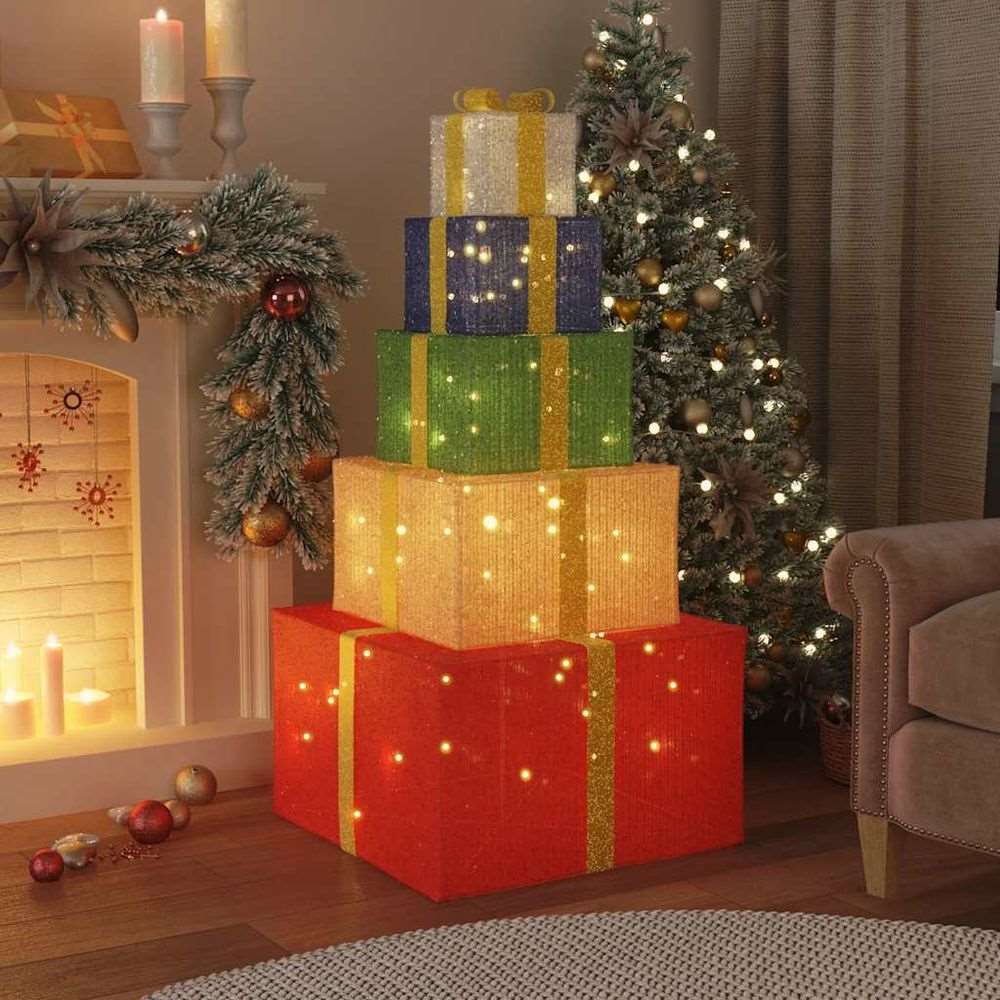 vidaXL Christmas Decoration Gift Box 250 LEDs Warm White vidaXL