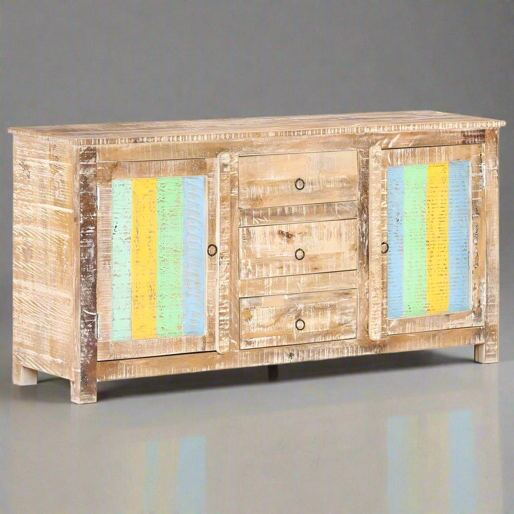 vidaXL Sideboard 151x40x75 cm Rough Acacia Wood vidaXL