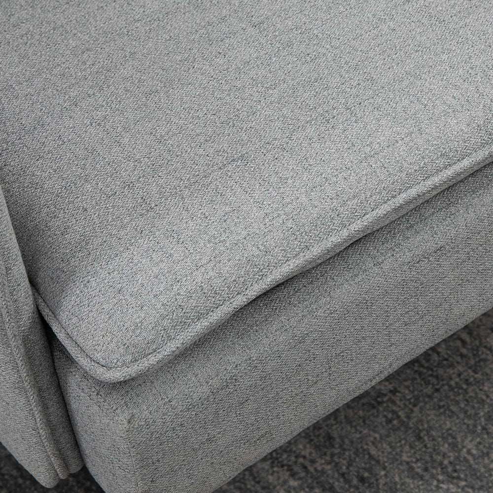 HOMCOM Modern Upholstered Two Seater Sofa for Bedroom Living Room Grey HOMCOM