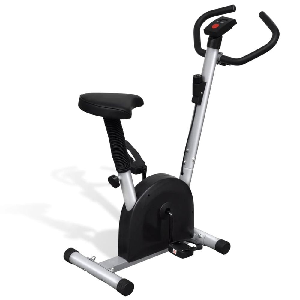 vidaXL Exercise Bike with Belt Resistance White black vidaXL