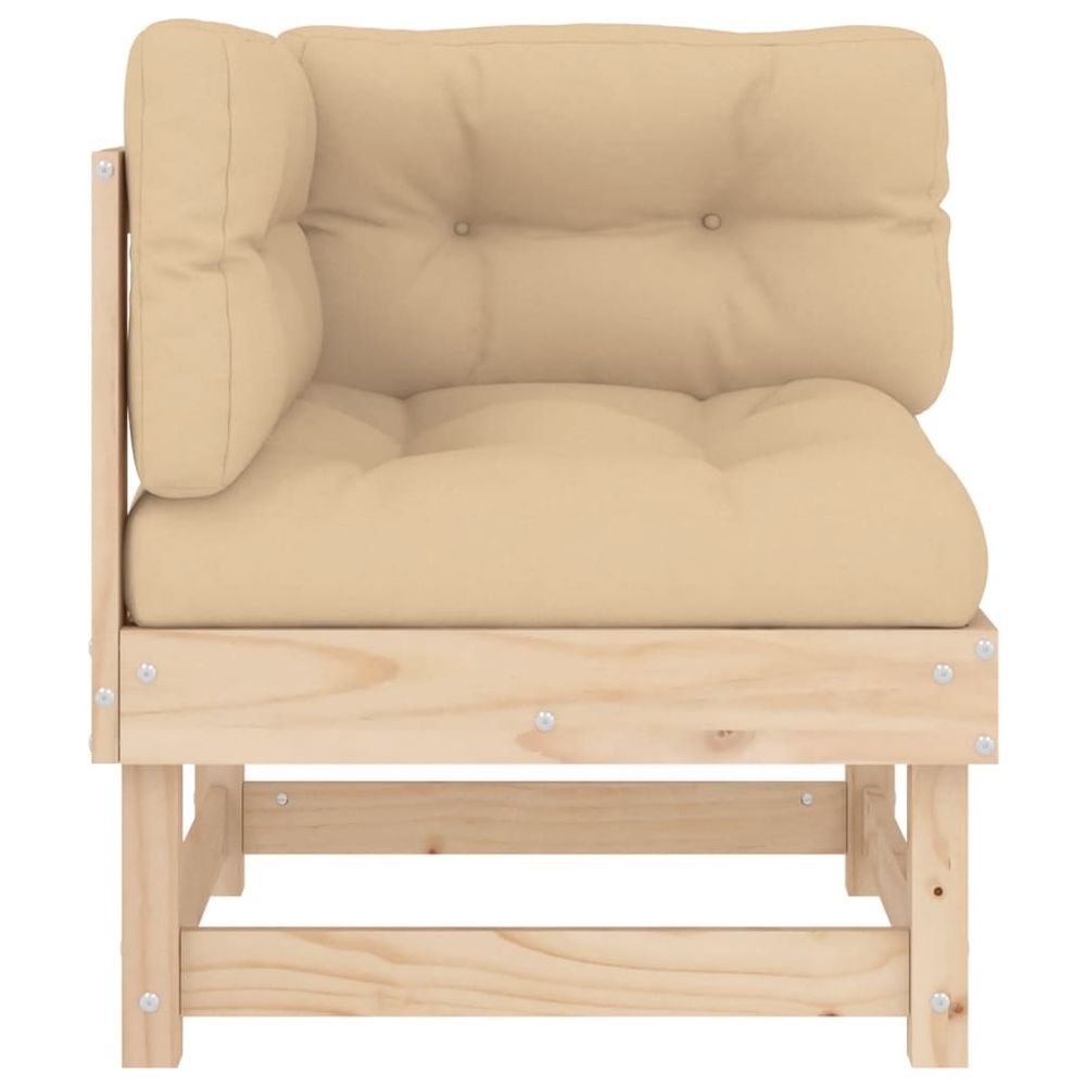 vidaXL Corner Sofa with Cushions Solid Wood Pine vidaXL