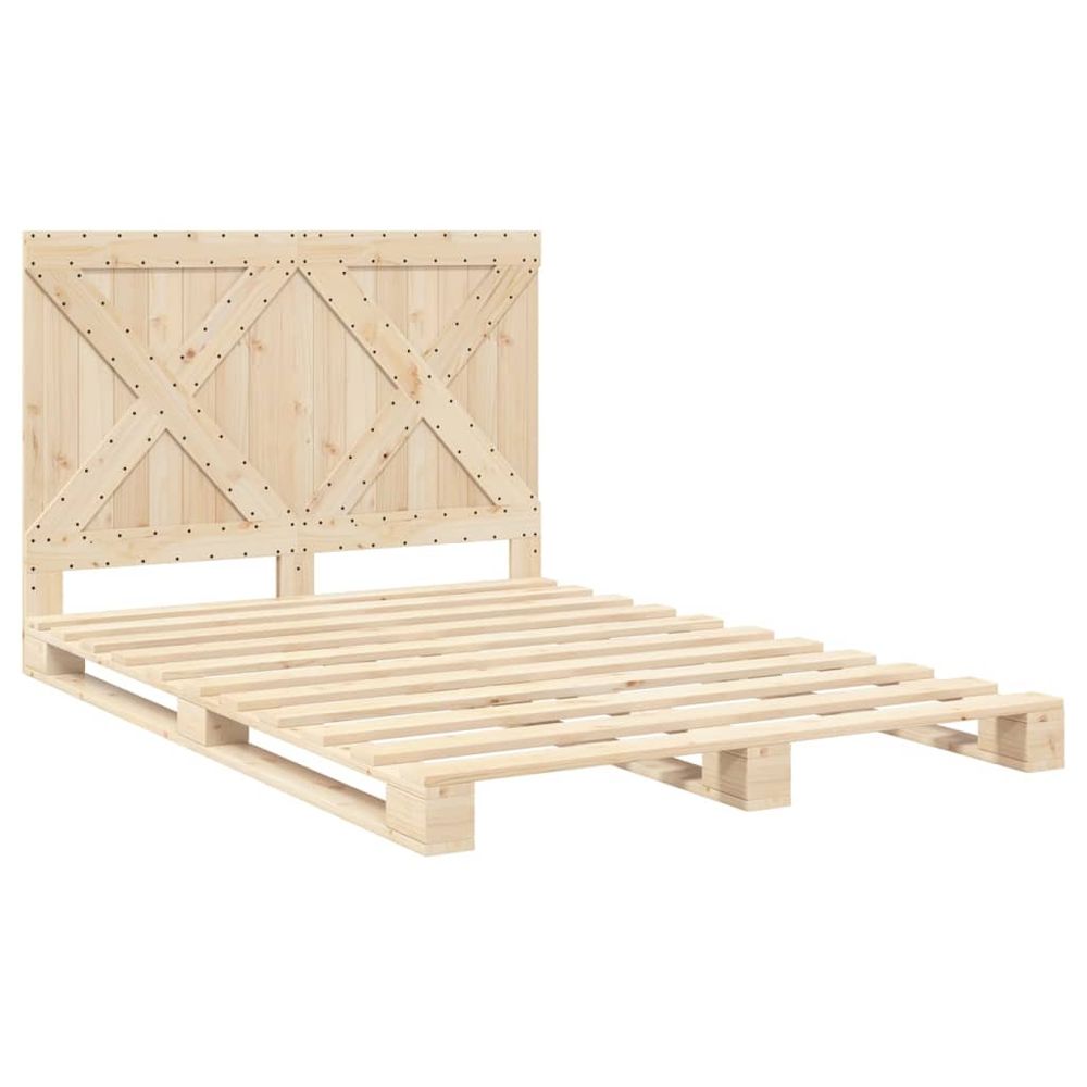 vidaXL Bed Frame with Headboard 160x200 cm Solid Wood Pine vidaXL