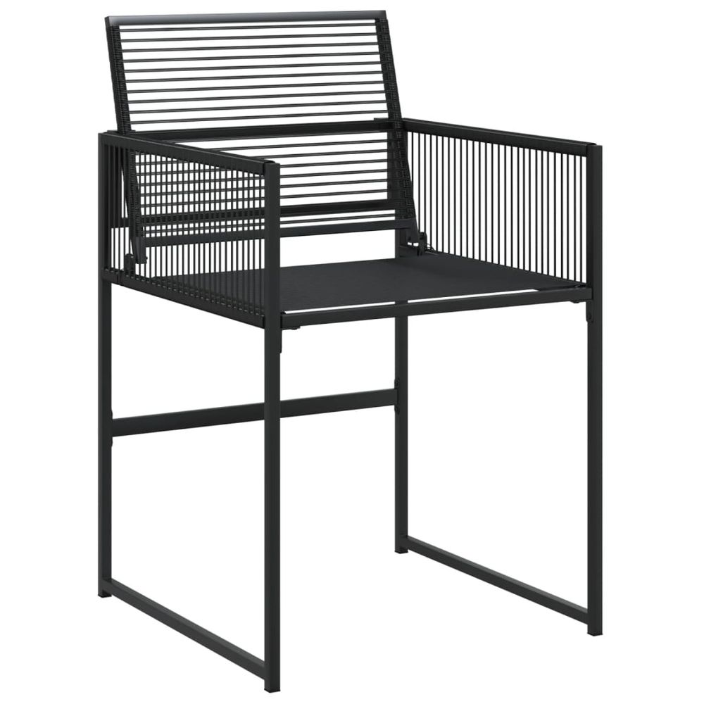 vidaXL 15 Piece Garden Dining Set Black Poly Rattan vidaXL