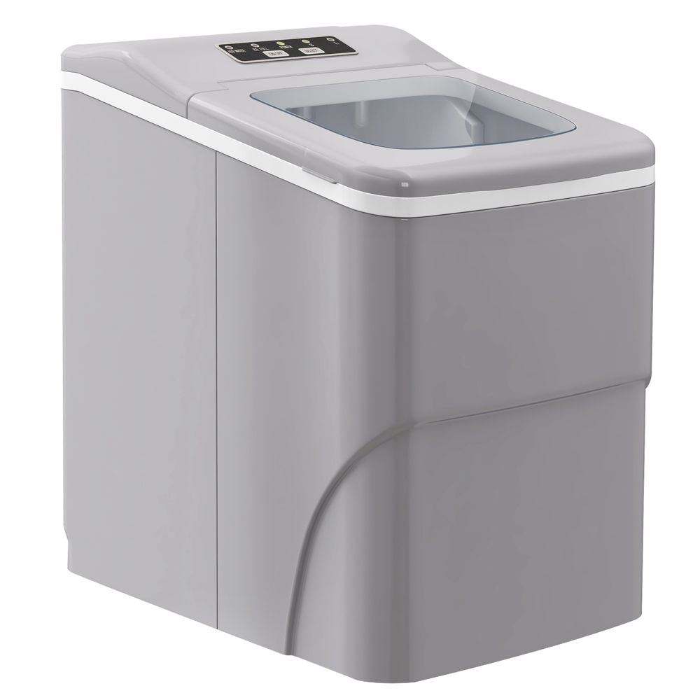 HOMCOM Ice Maker 12kg/24H Production with Scoop Basket for Home Office Silver Silver HOMCOM