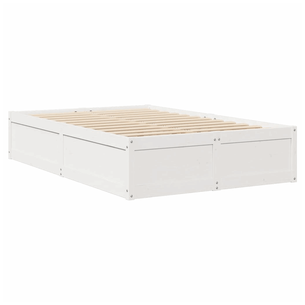 vidaXL Bed with Mattress White 120x200 cm Solid Wood Pine vidaXL