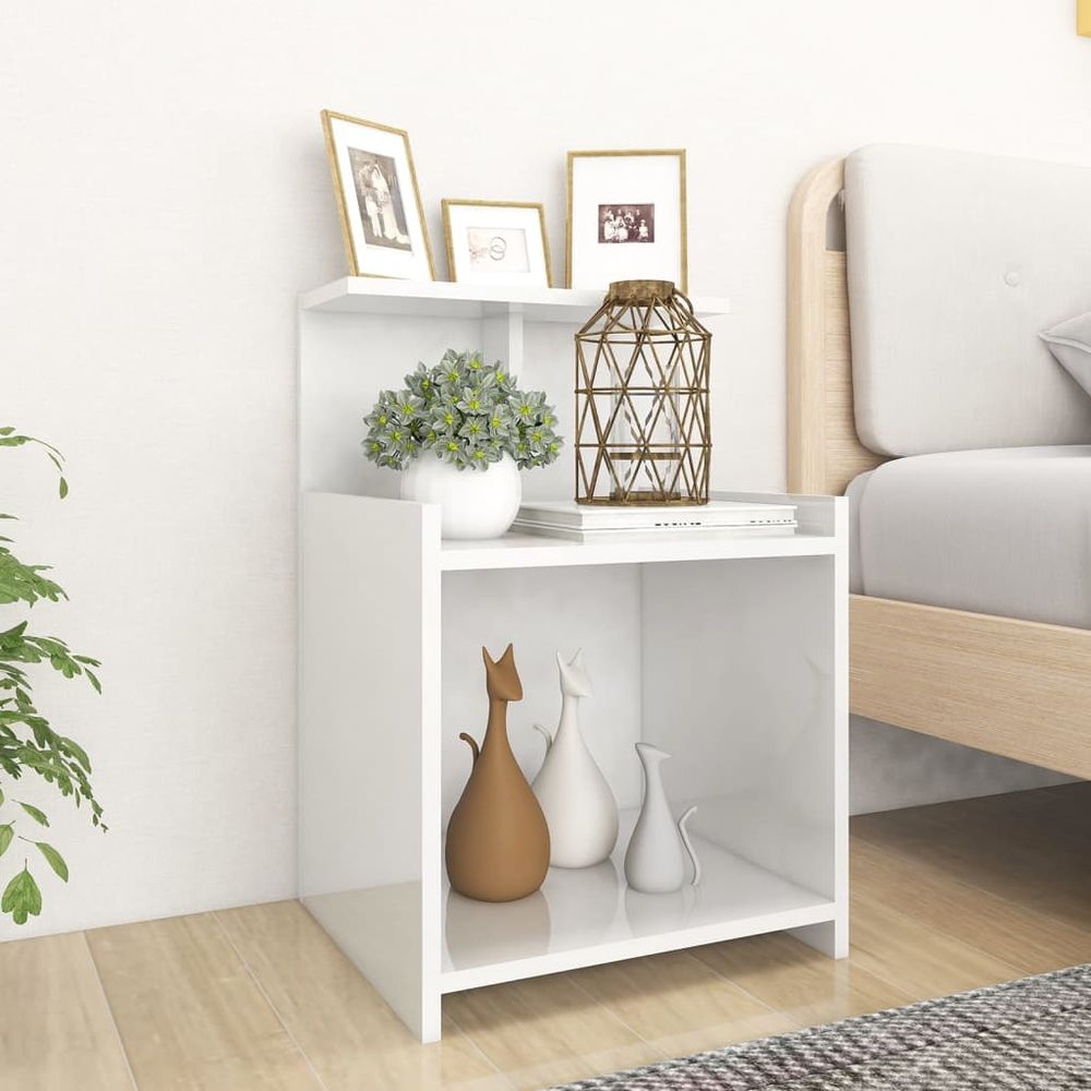 vidaXL Bed Cabinet White 40x35x60 cm Engineered Wood vidaXL