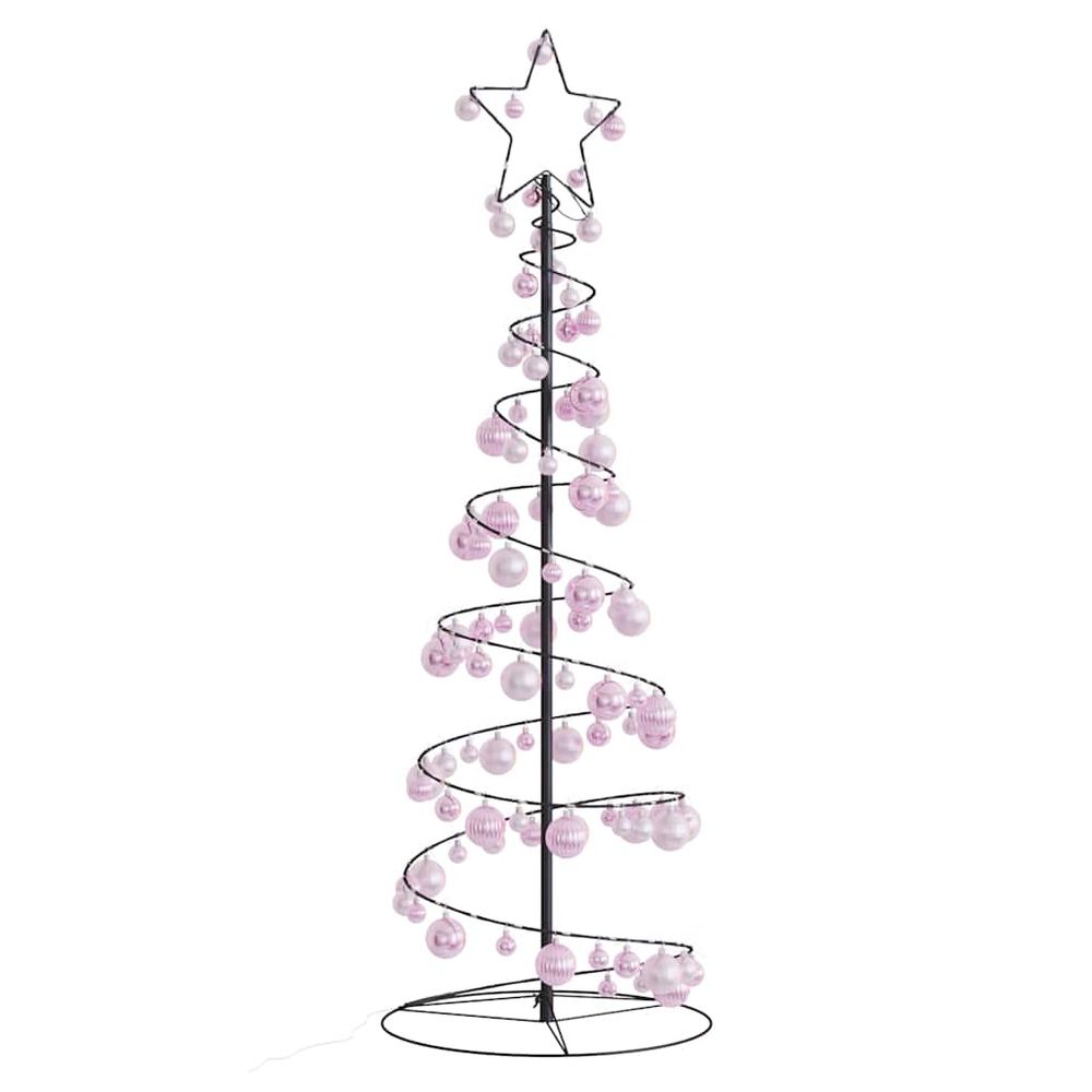 vidaXL Christmas Tree Light Cone with Baubles 100 LEDs Warm White 150 cm vidaXL