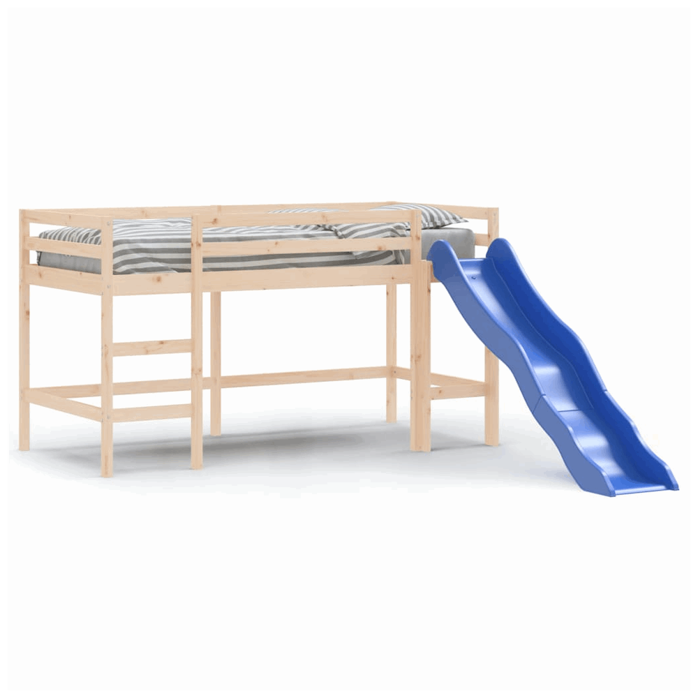 vidaXL Kids' Loft Bed with Slide 80x200 cm Solid Wood Pine vidaXL