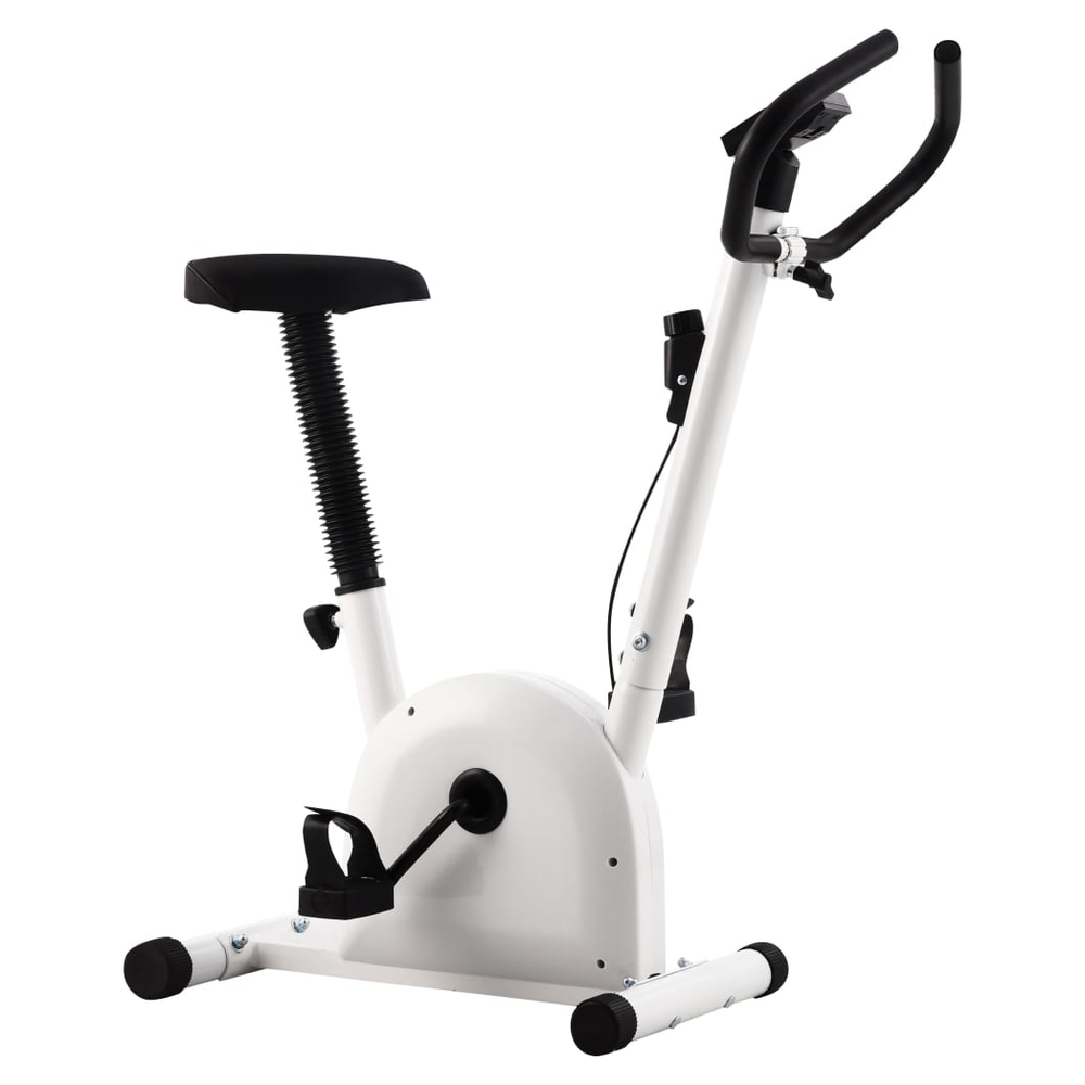 vidaXL Exercise Bike with Belt Resistance White vidaXL