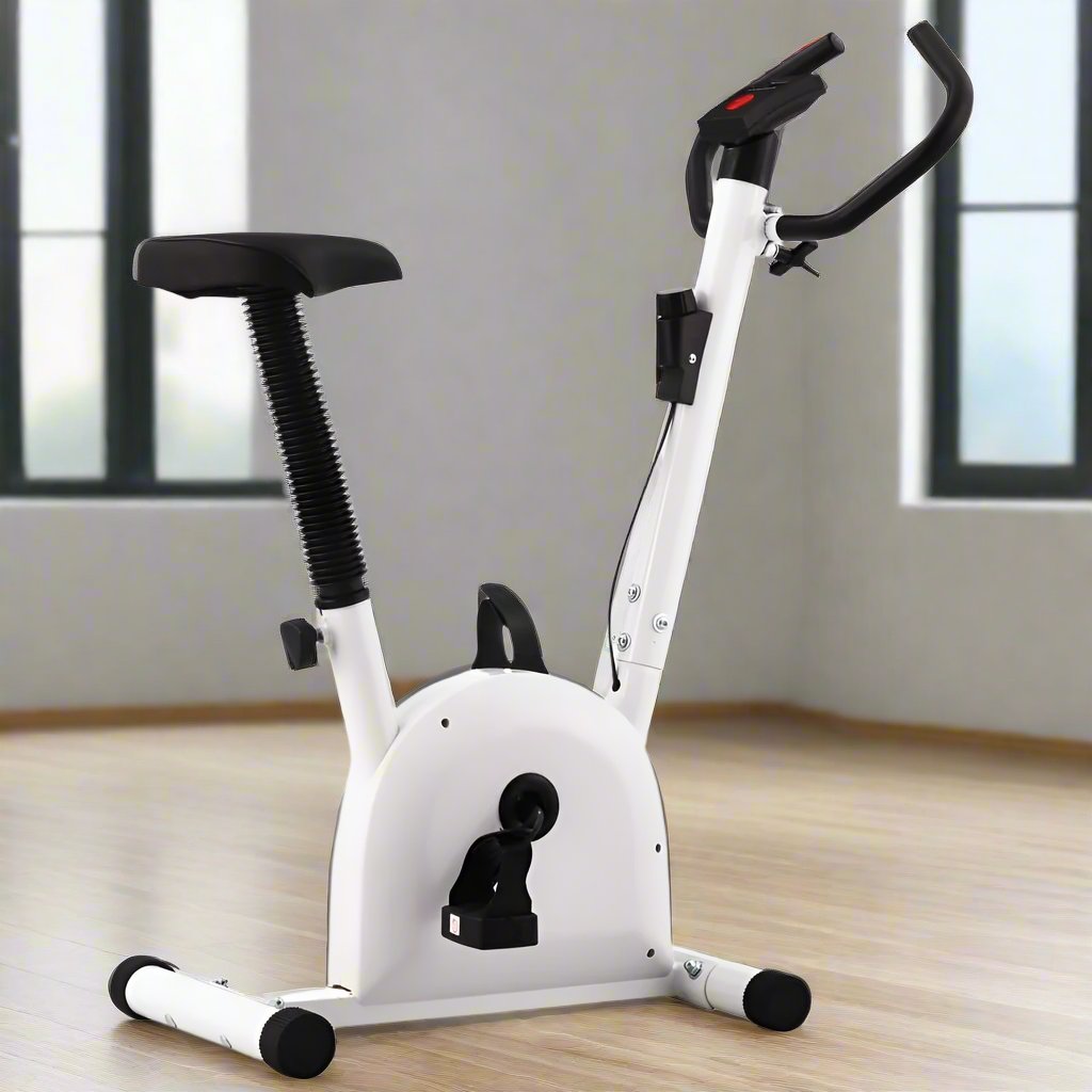 vidaXL Exercise Bike with Belt Resistance White vidaXL