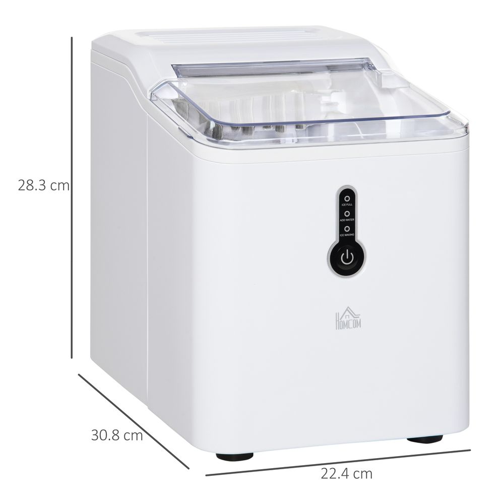 12kg Ice Maker Machine Counter Top Home Drink Equipment w/ Basket White HOMCOM