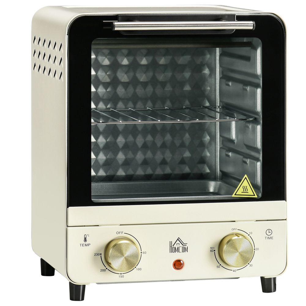 HOMCOM Convection Mini Oven Toaster Oven with Baking Tray Wire Rack Crumb Tray HOMCOM