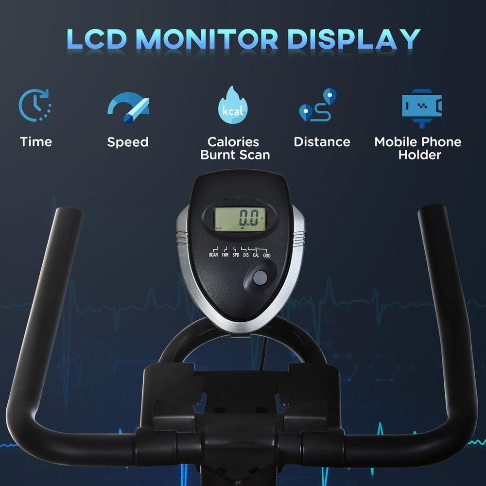 Exercise Training Bike Indoor Cycling Bicycle Trainer LCD Monitor HOMCOM