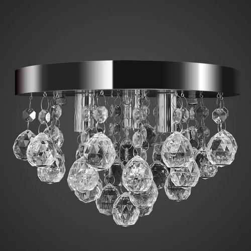 vidaXL Ceiling Lamp with Smoky Beads Black Round G9 chrome vidaXL