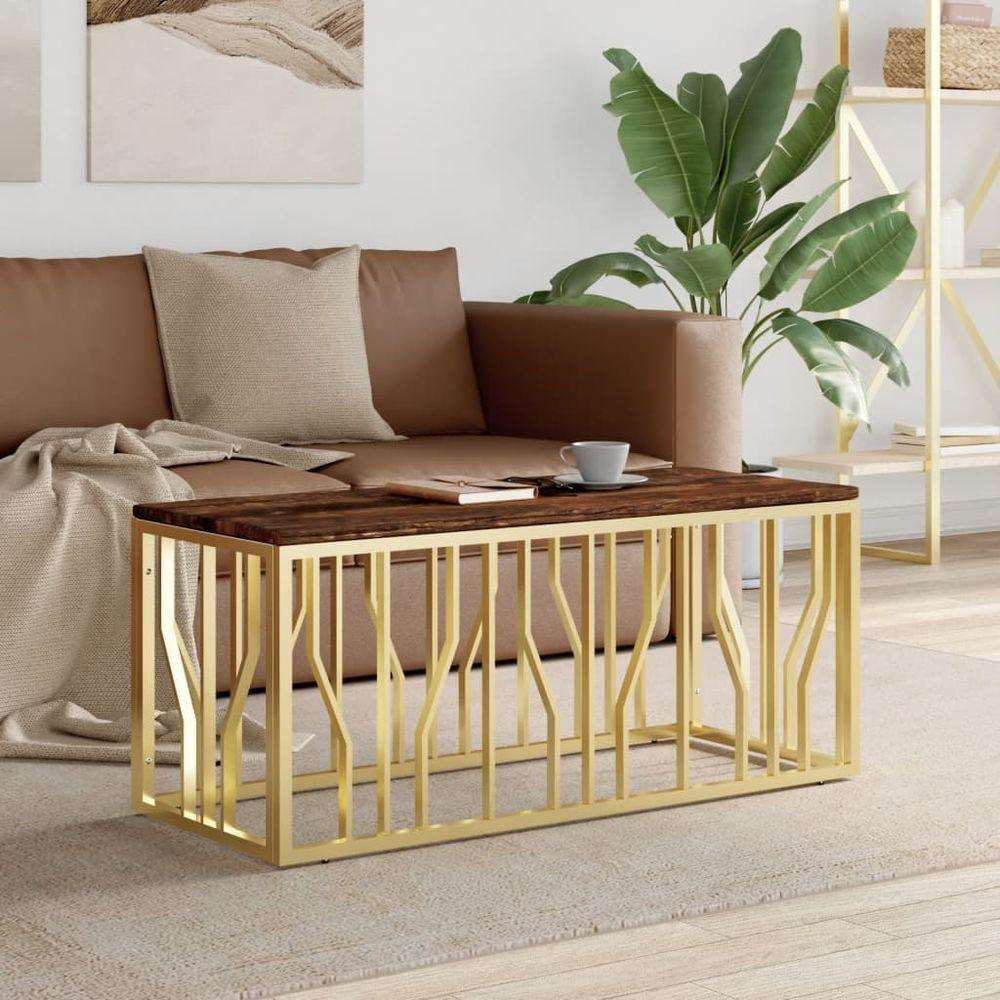 vidaXL Coffee Table 110x45x45 cm Stainless Steel and Glass vidaXL